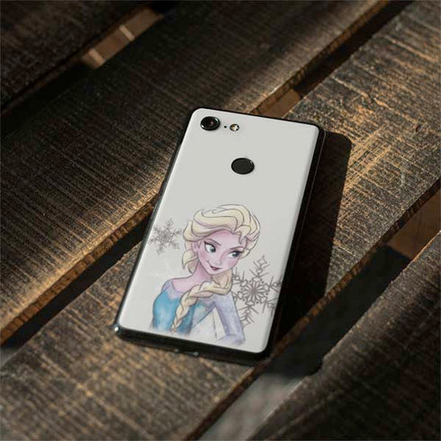 Disney Frozen Elsa Snowflakes Art Google Pixel 3 XL Skin